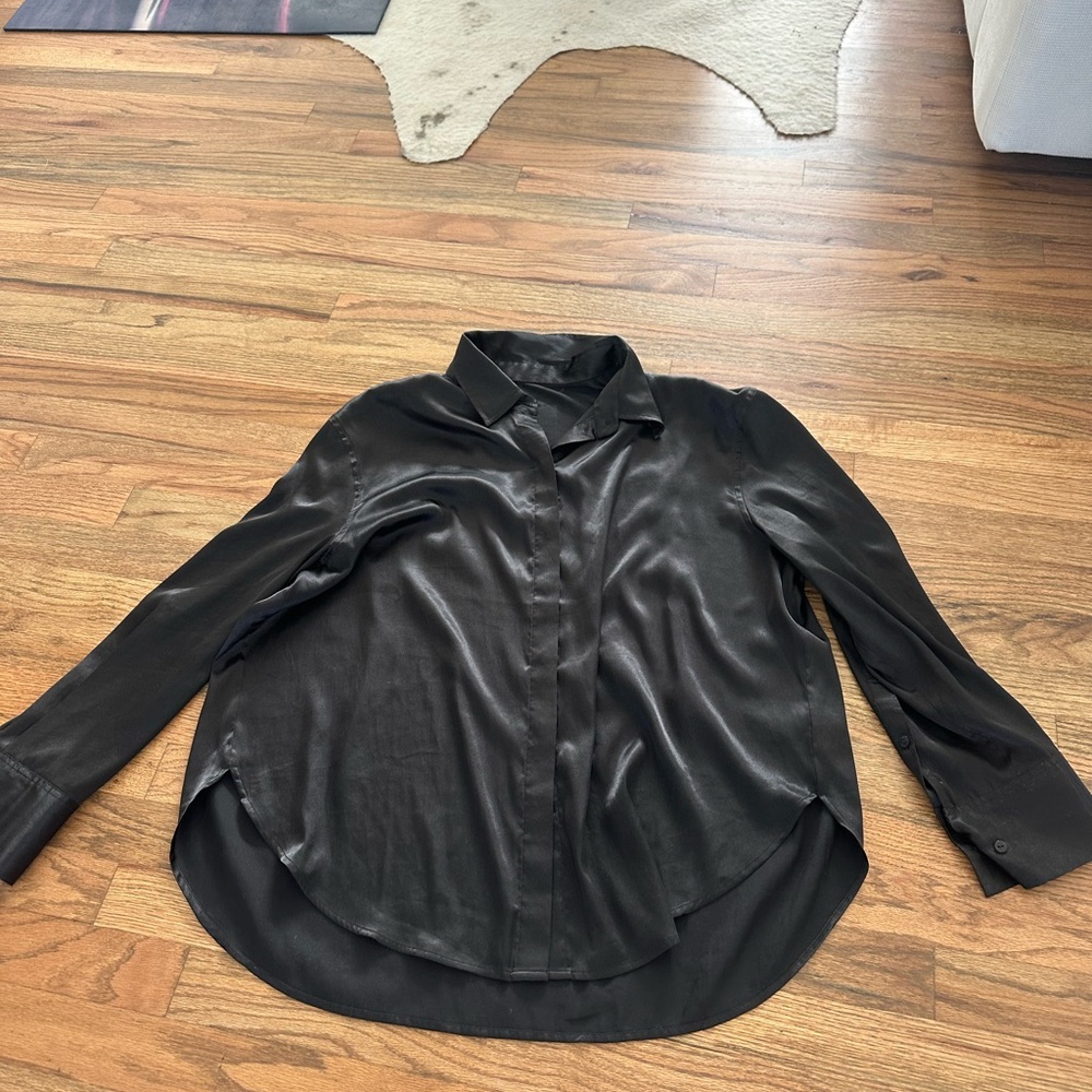 Daily Drills Black Button Down Shirt and shorts